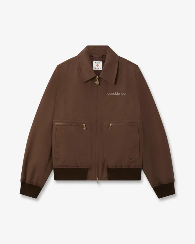 Casablanca Monogram blouson marrone cotone zip