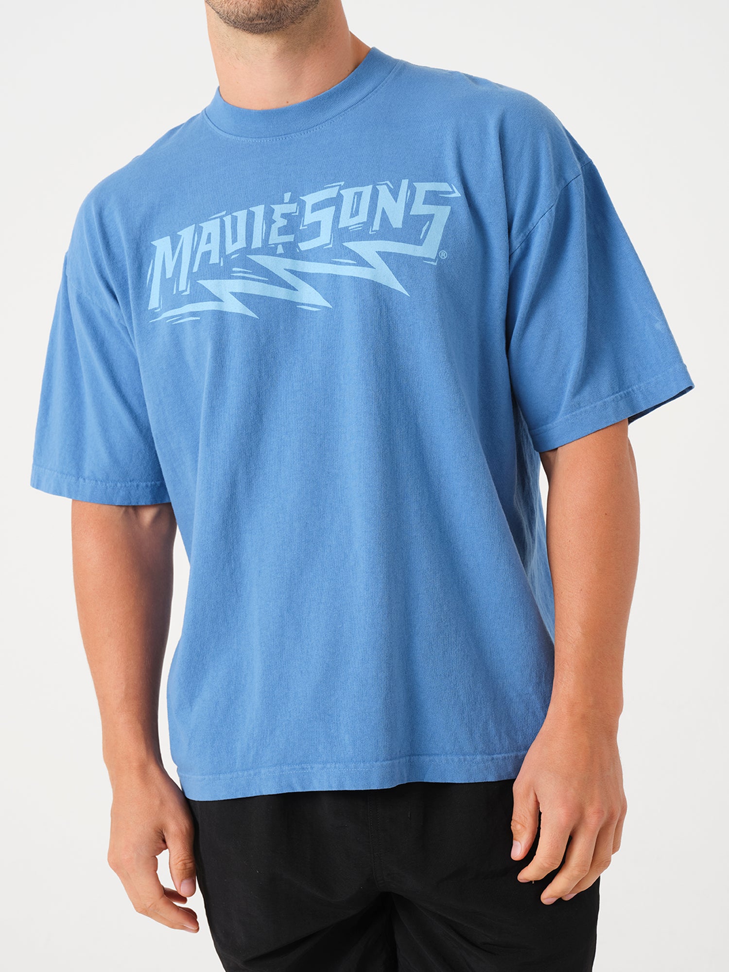 Maui and Sons Shocker t-shirt blu luna cotone pesante