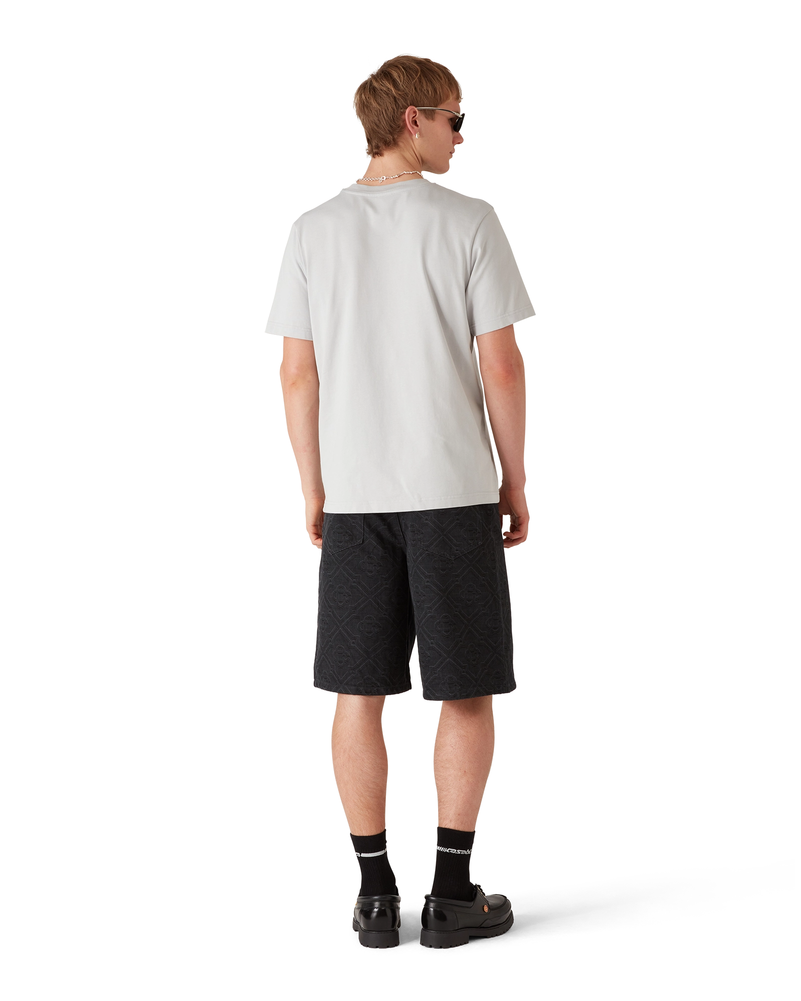 Casablanca Diamond Logo T-shirt grigia M in cotone organico