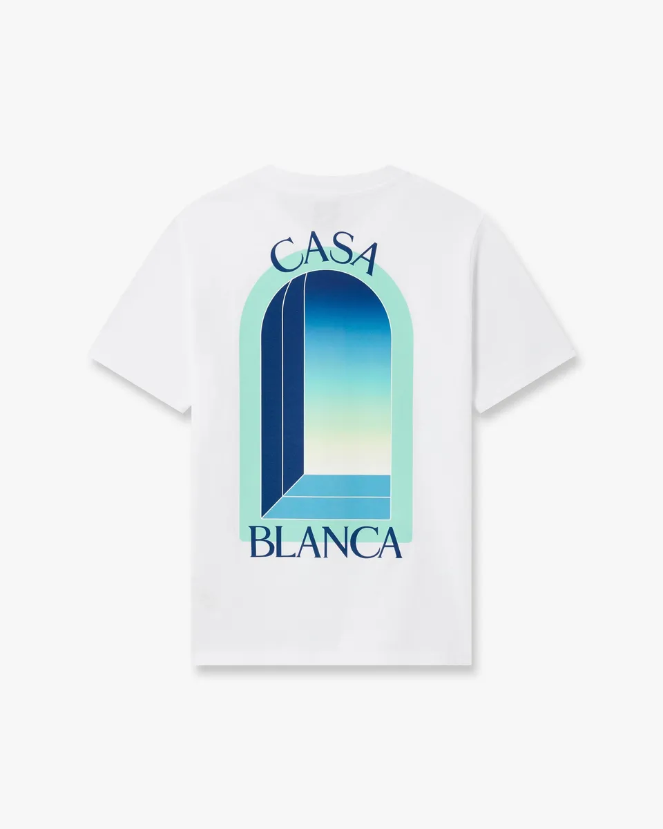 Casablanca Gradient Arch t-shirt bambino bianca cotone organico