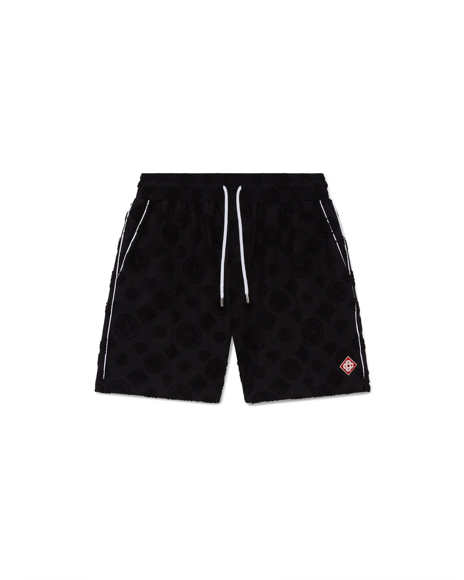 Casablanca Monogram Shorts pantaloncini neri spugna