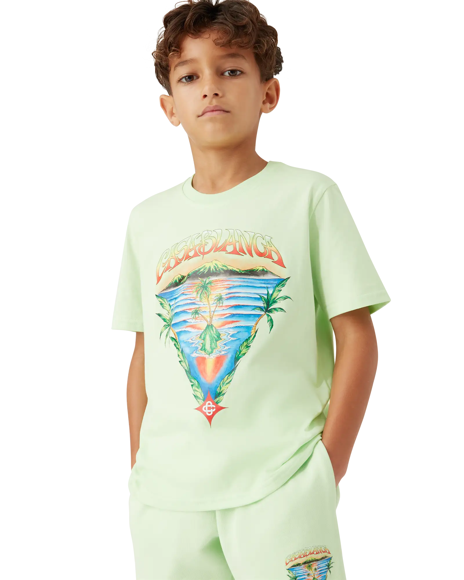 Casablanca Innocence Triangle T-shirt Bambino Verde