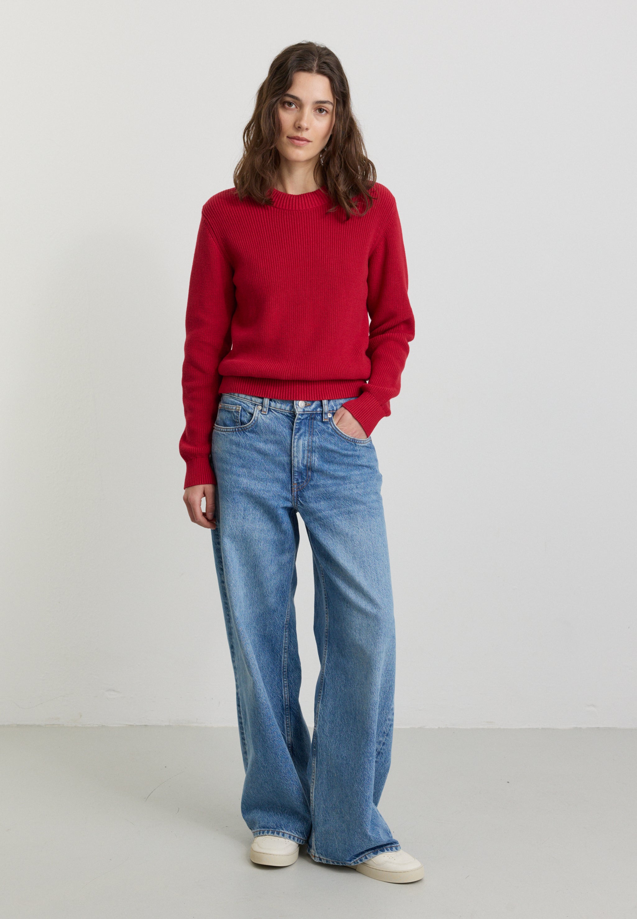 Recolution Longan maglione cotone bio rosso signal red