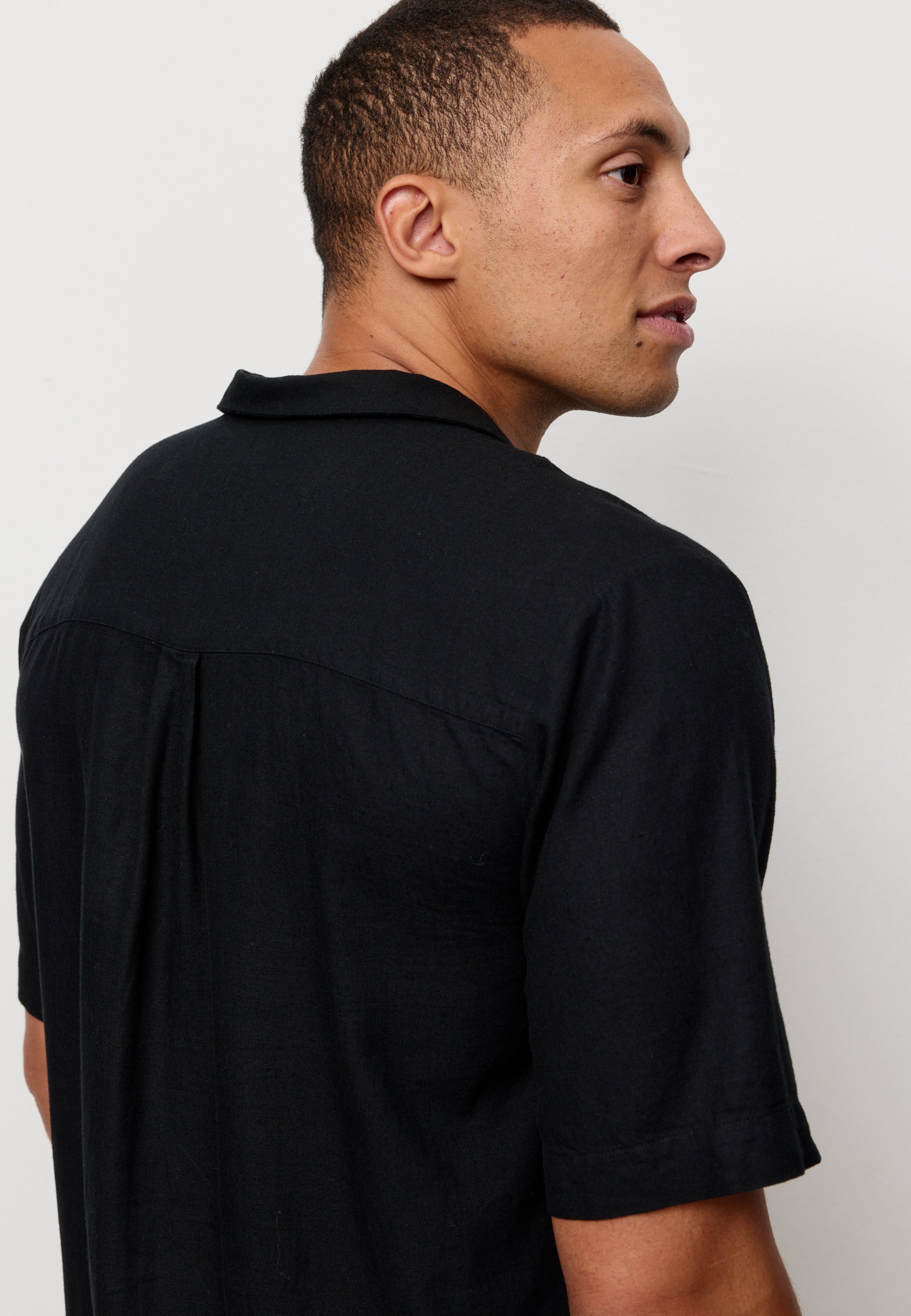 Recolution Cactus camicia uomo nera in lino