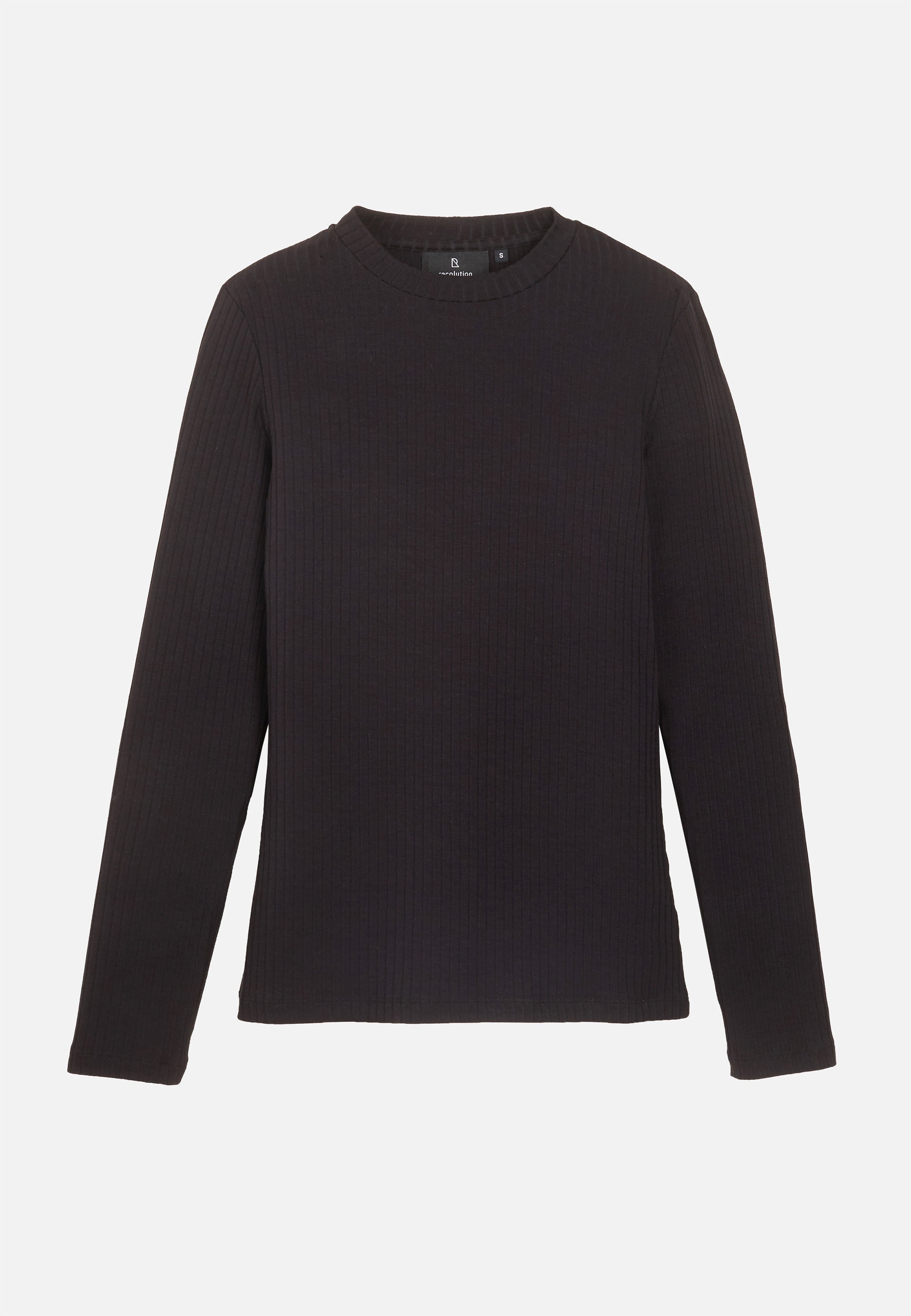Recolution Stella maglia manica lunga nera viscosa