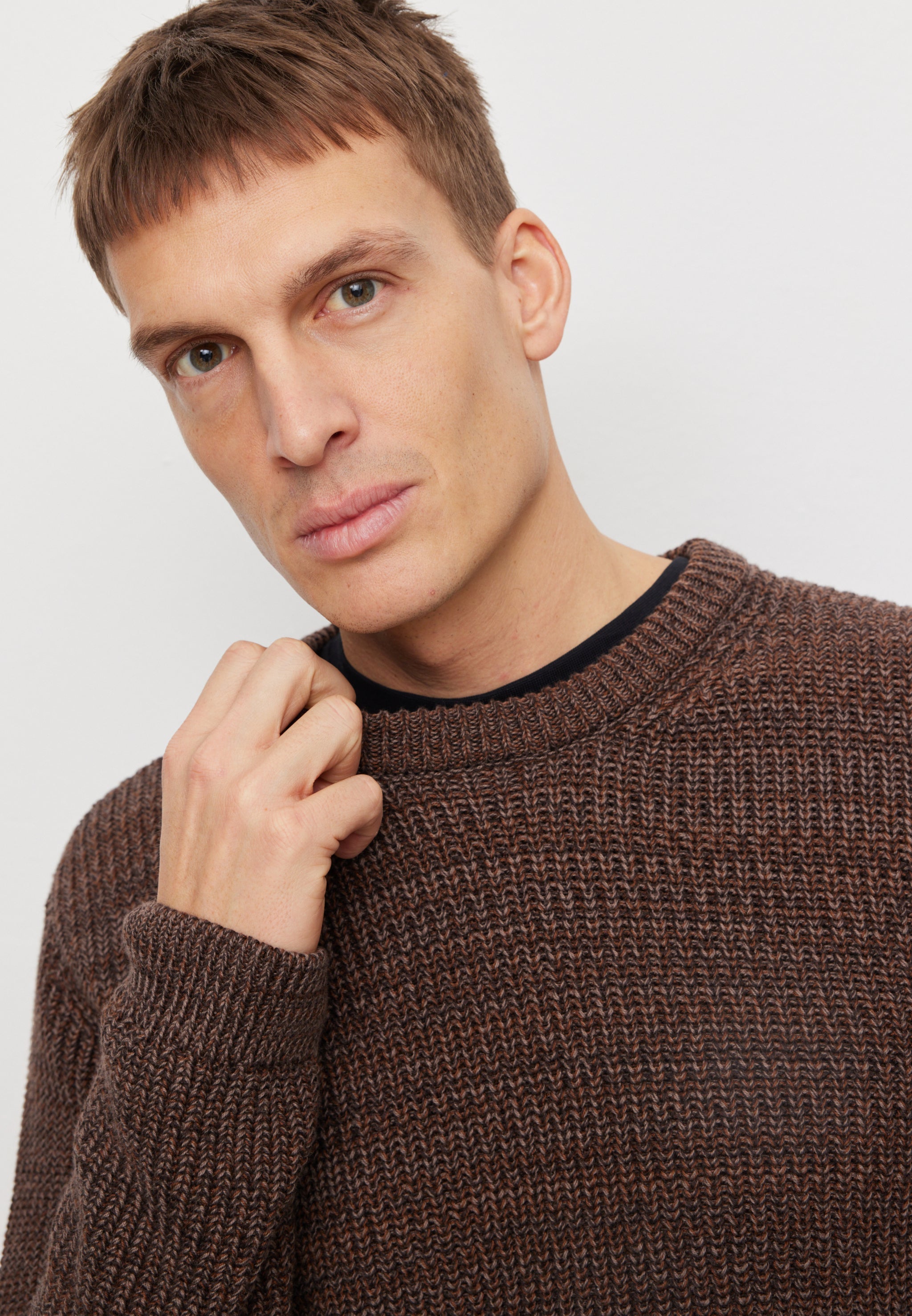 Recolution Cress maglione marrone cotone bio