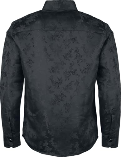 Gothicana by EMP Camicia nera uomo L rose maniche lunghe