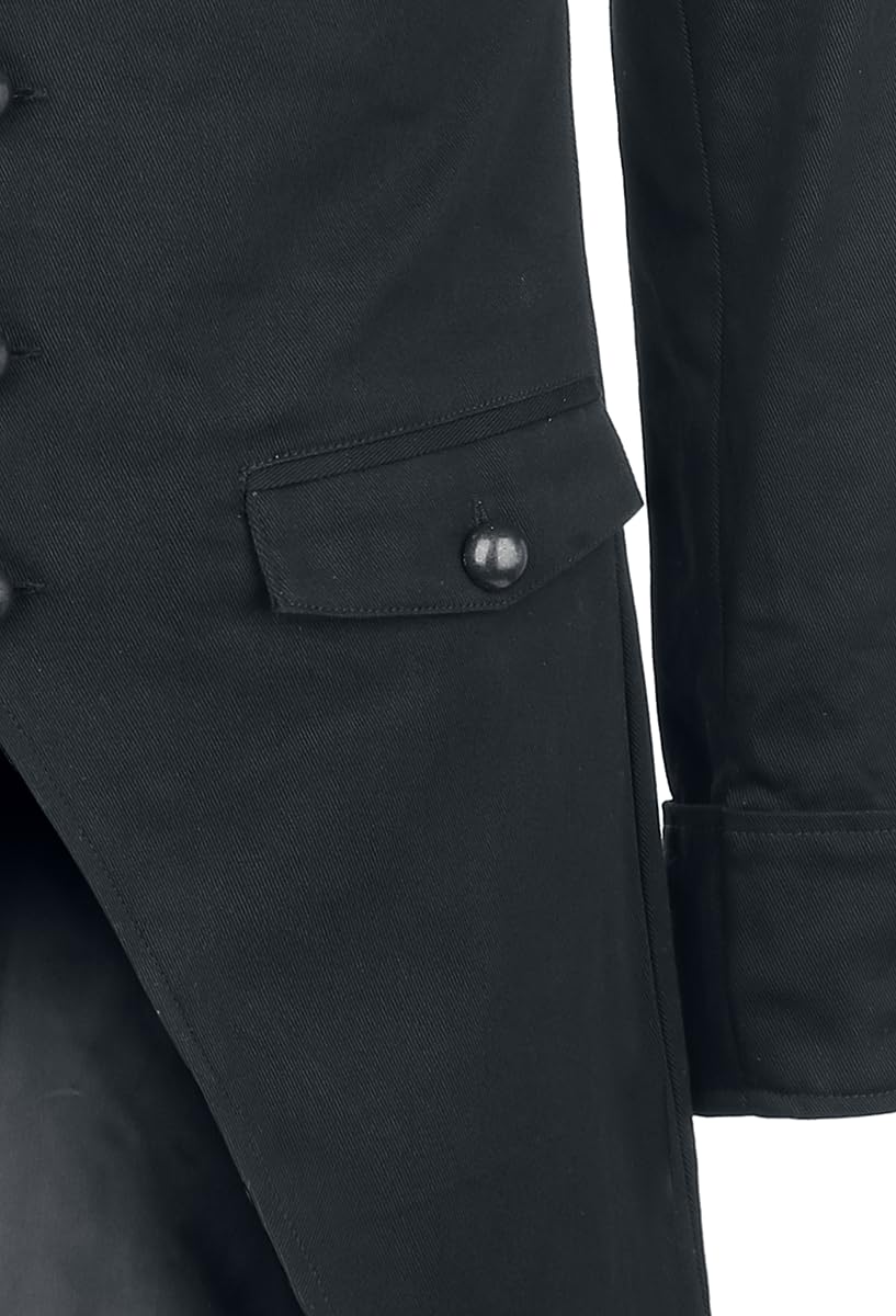 Gothicana by EMP cappotto uomo nero collo alto XL