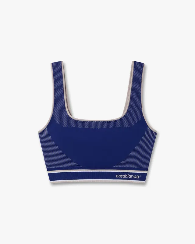 Casablanca bralette sportiva blu senza cuciture elasticizzata
