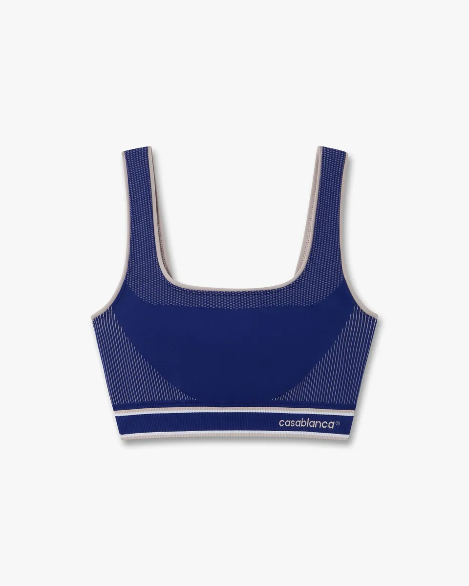 Casablanca bralette sportiva blu senza cuciture elasticizzata
