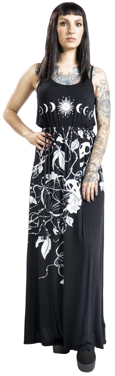 Gothicana by EMP Maxi Abito Nero Morbido Donna Gotico