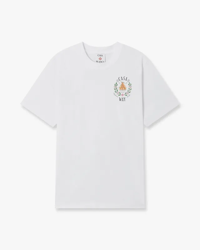 Casablanca Casaway t-shirt bianca maniche corte cotone organico