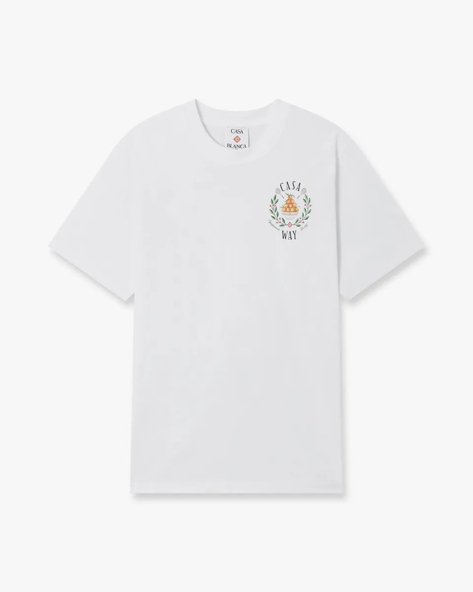Casablanca Casaway t-shirt bianca maniche corte cotone organico