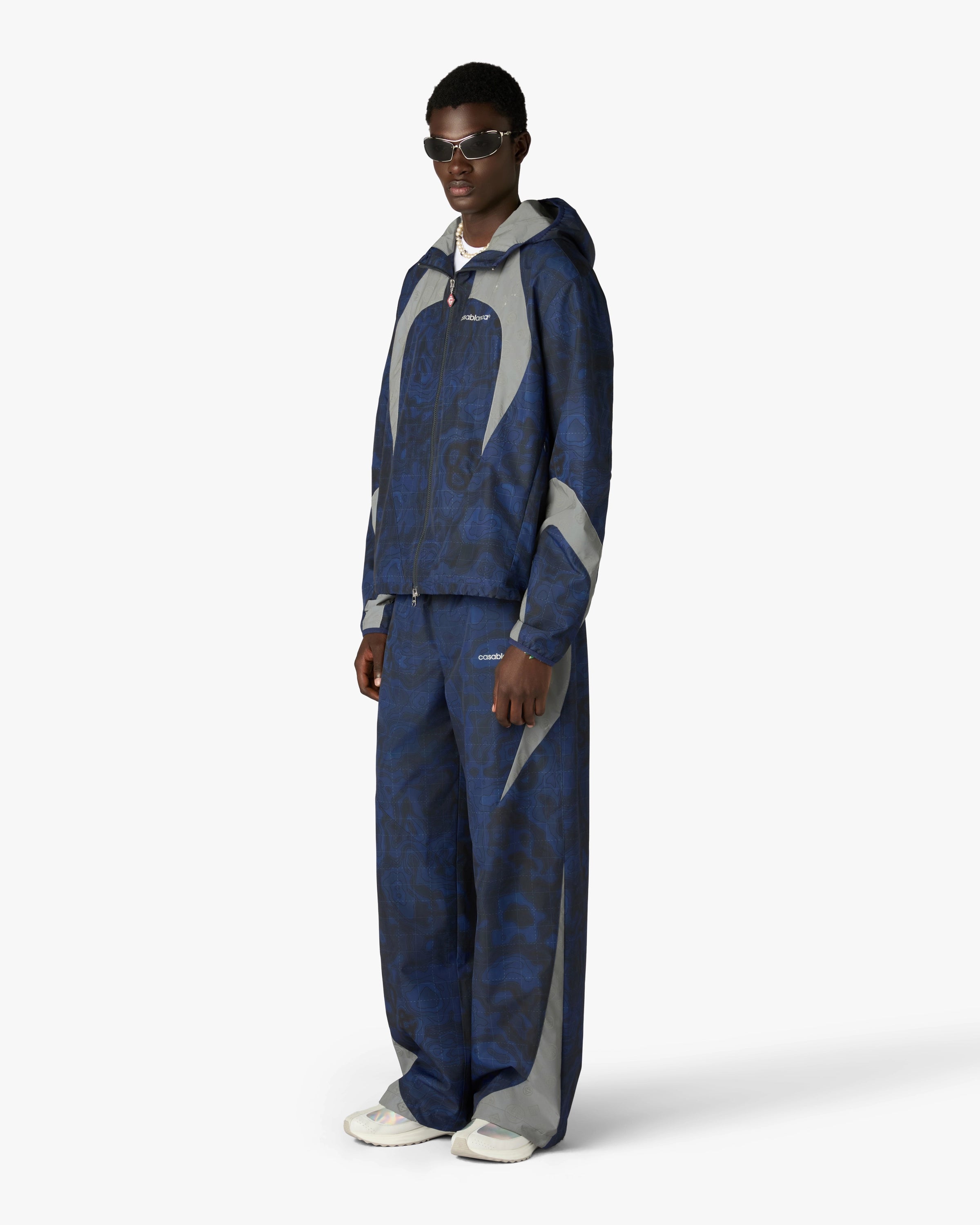 Casablanca Heatmap pantaloni tuta uomo blu poliestere