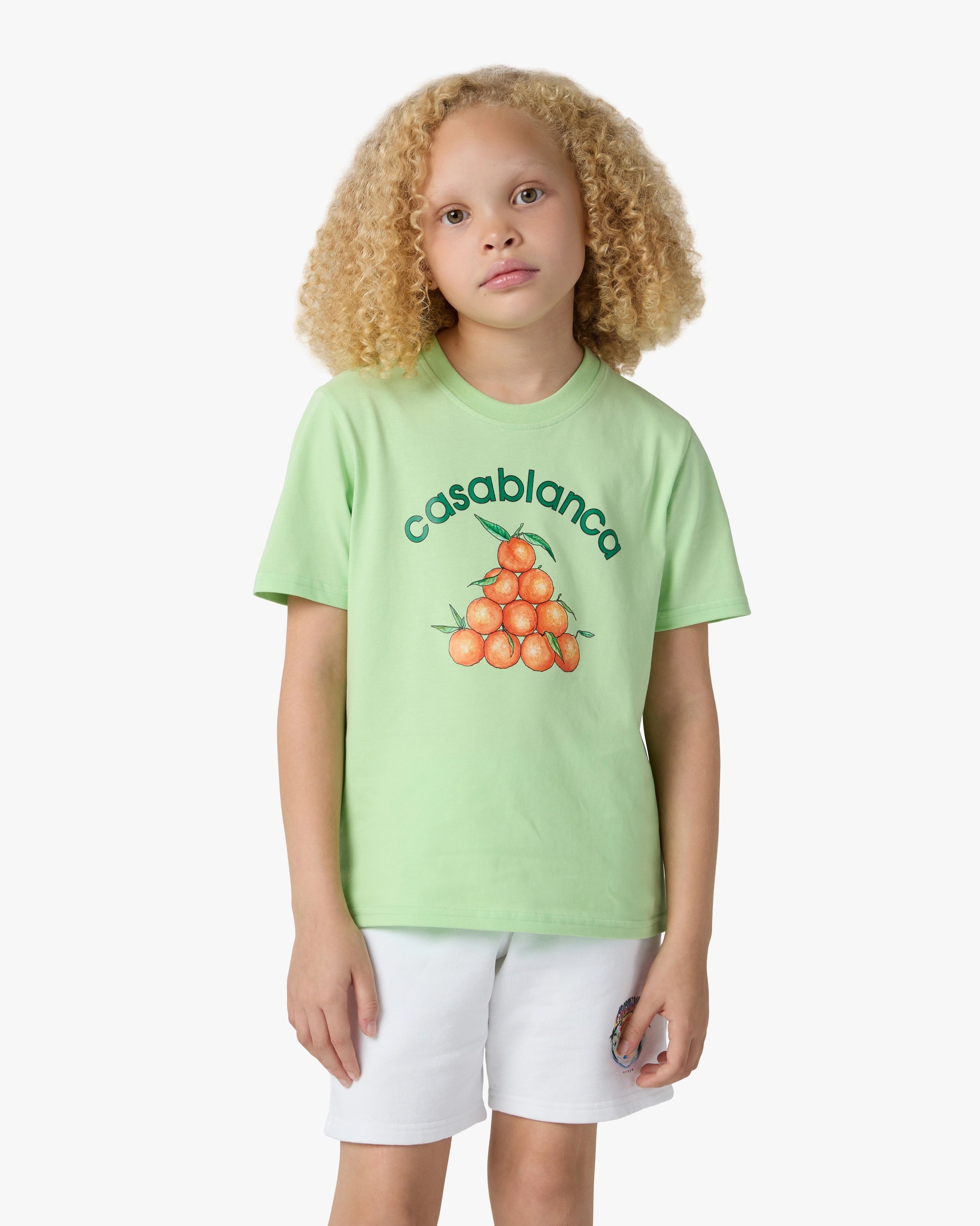 Casablanca Oranges t-shirt bambino verde cotone