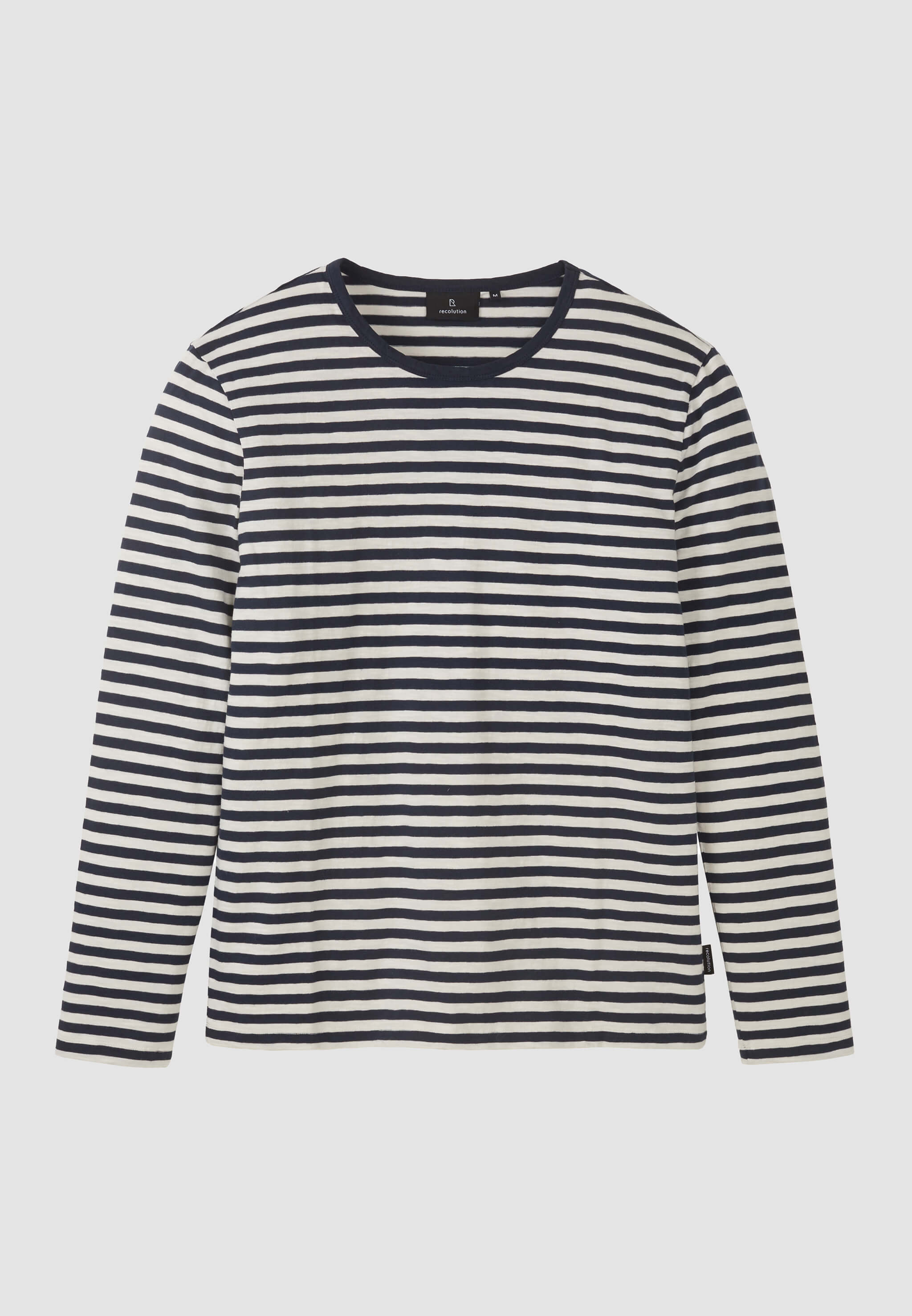 Recolution Maca Stripes maglia manica lunga dark navy cotone bio