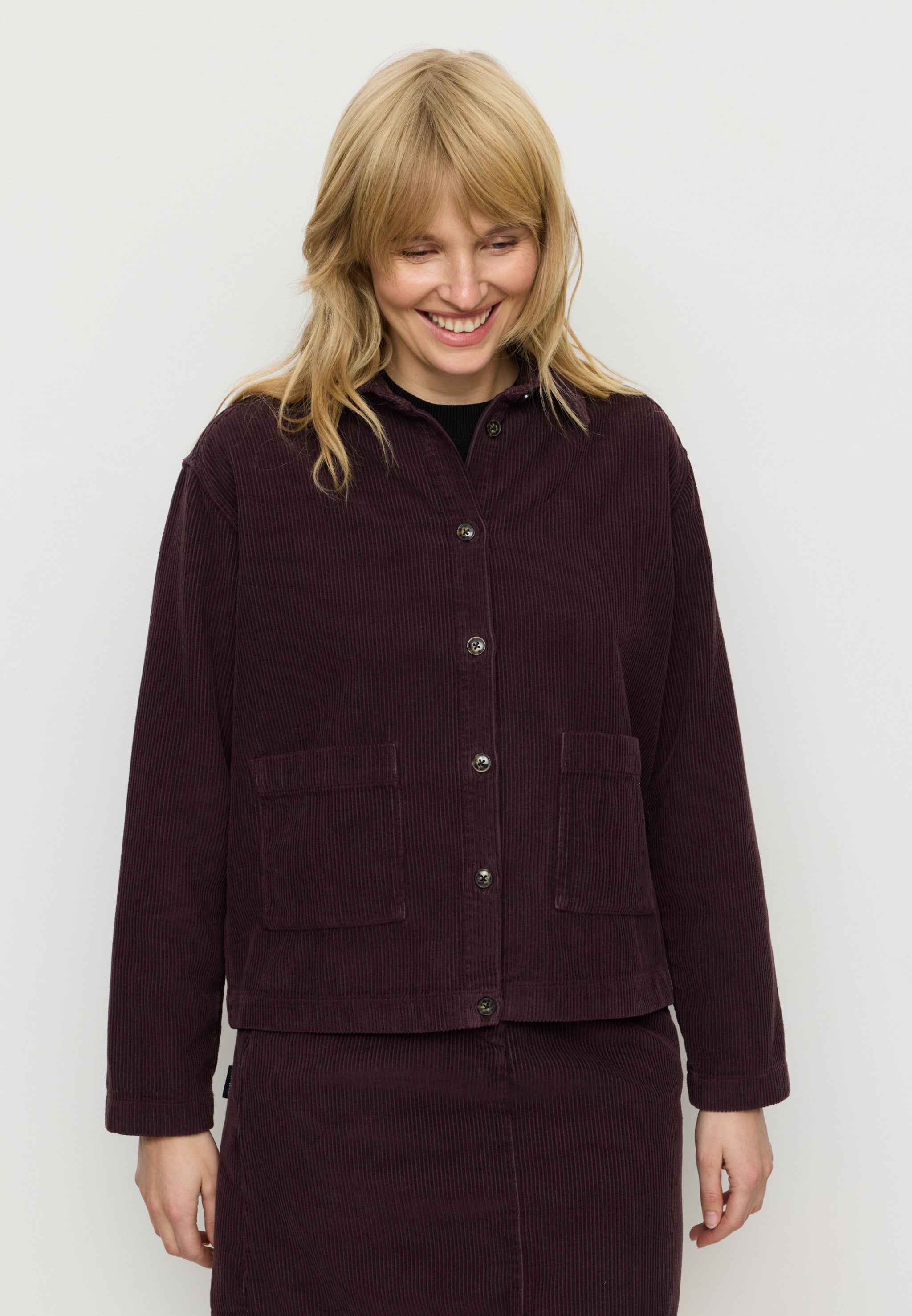 Recolution Rhodea camicia overshirt viola in cotone bio