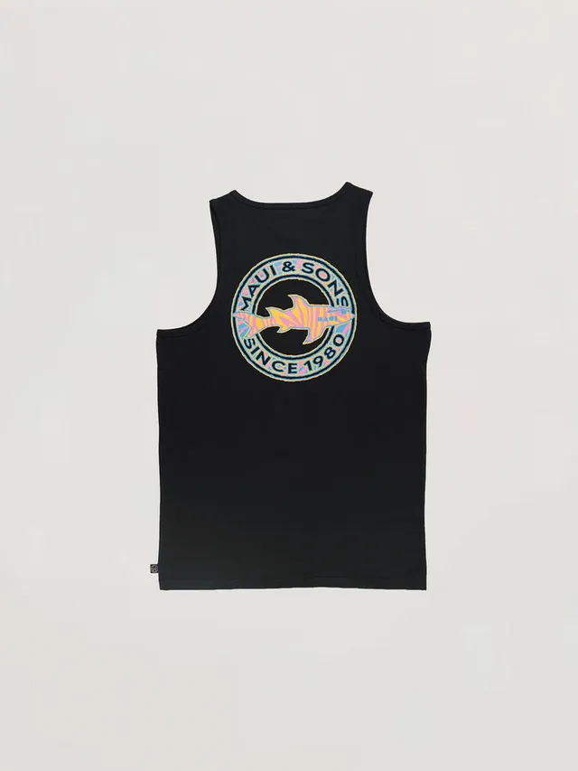 Maui and Sons Bigbright canotta nera grafica squalo