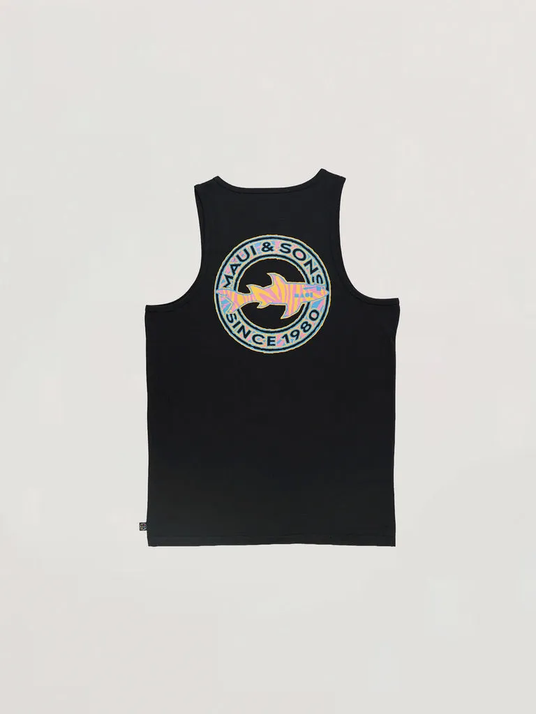 Maui and Sons Bigbright canotta nera grafica squalo
