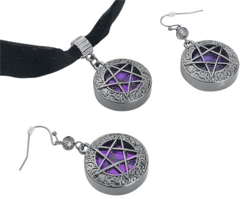 Gothicana by EMP Parure Nera-Lilla Pentacolo intimo gotico