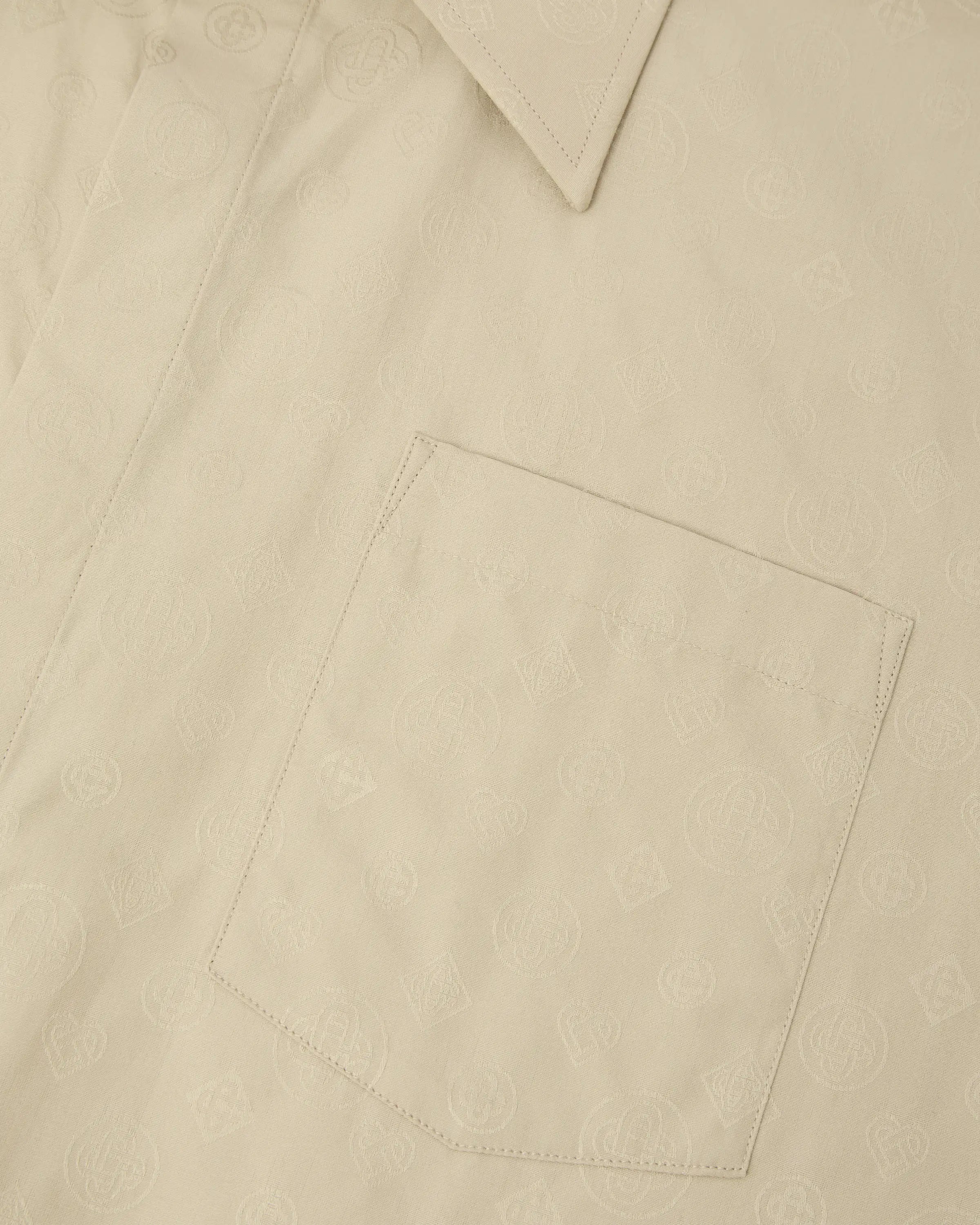 Casablanca Monogram camicia cotone beige manica lunga