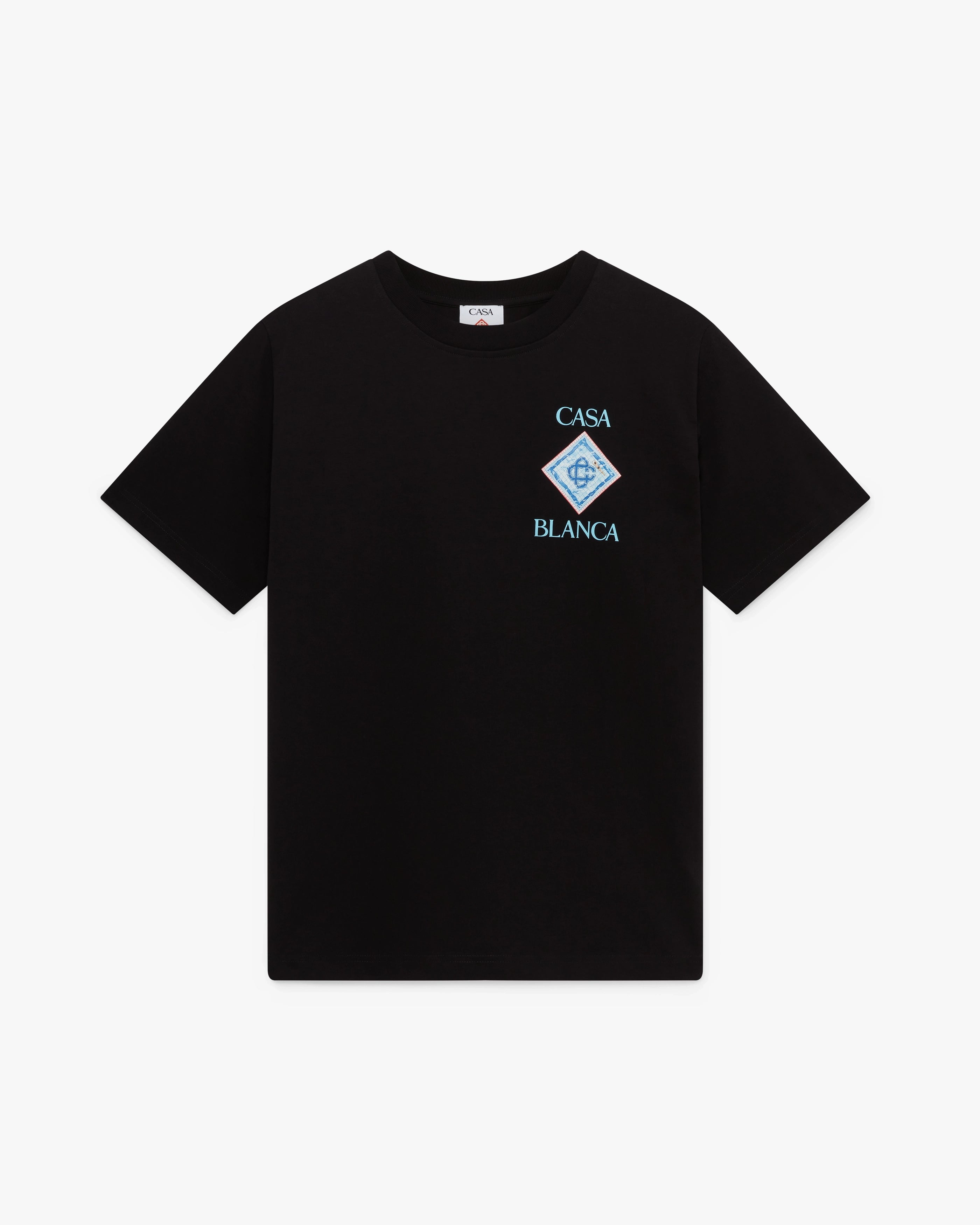 Casablanca Pool t-shirt cotone nera manica corta