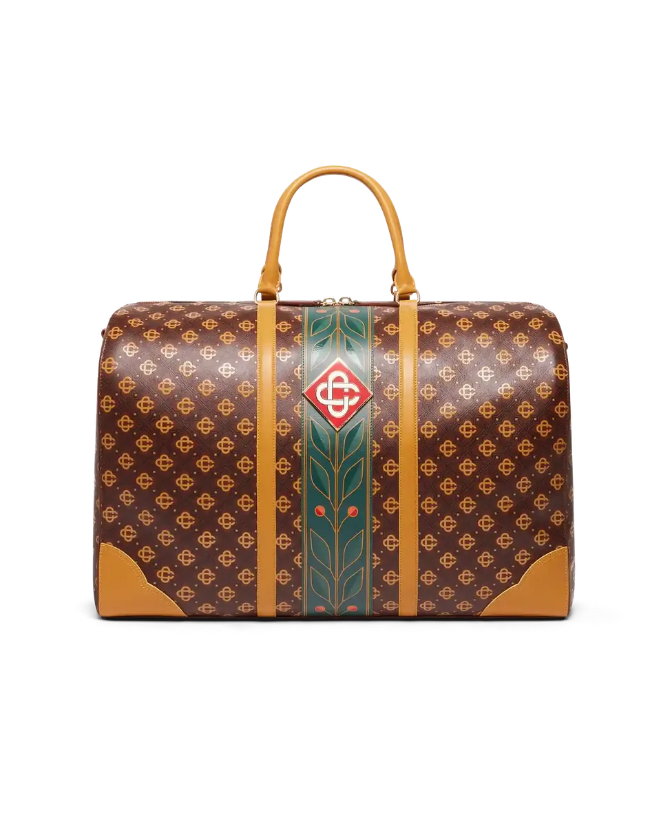 Casablanca Monogram Weekender borsone marrone pelle