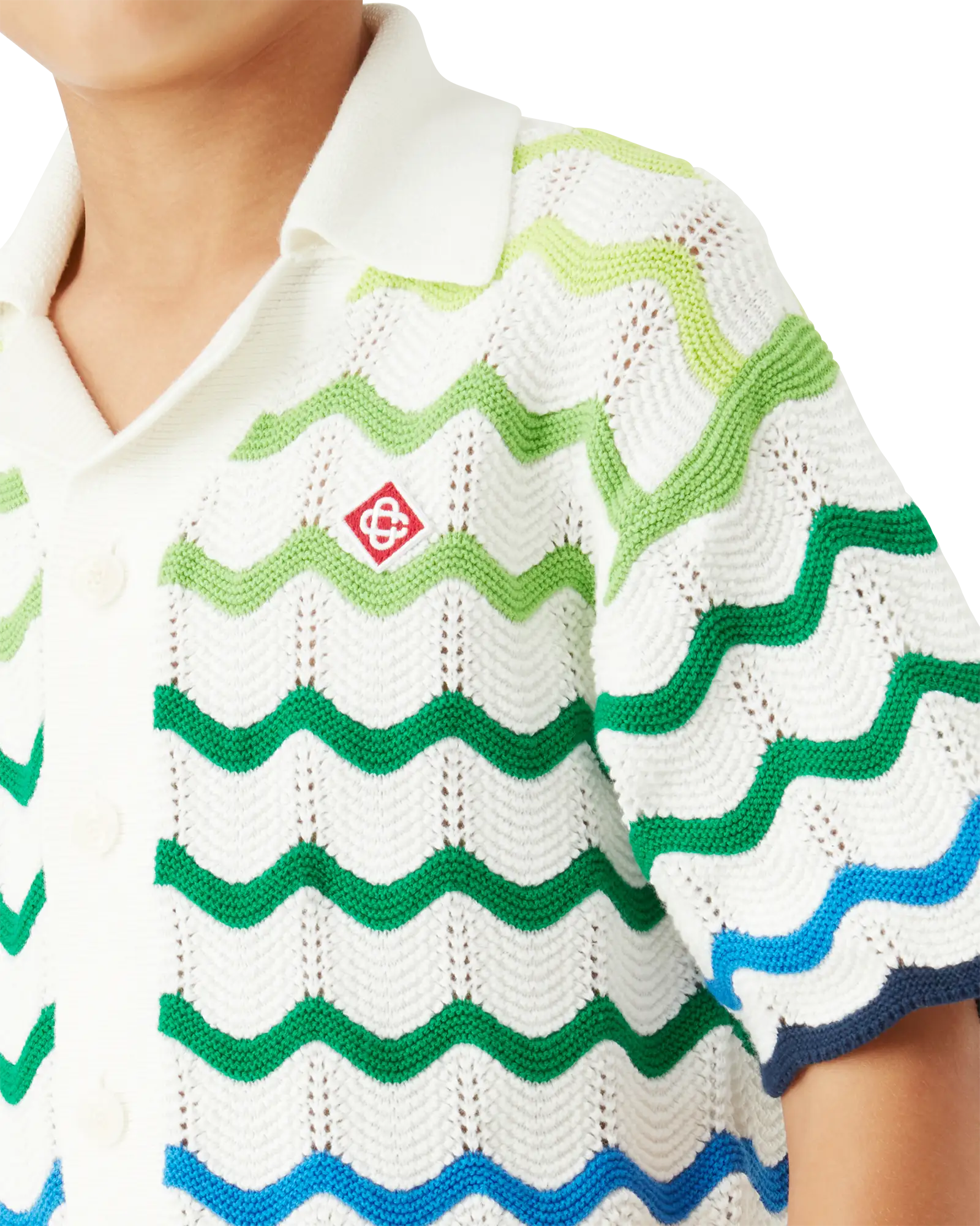 Casablanca Gradient Wave camicia bambino verde cotone