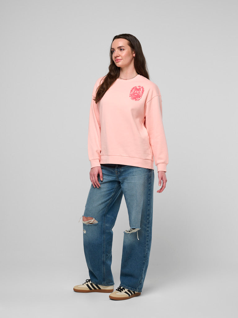 Maui and Sons Life's Good felpa oversize rosa cotone