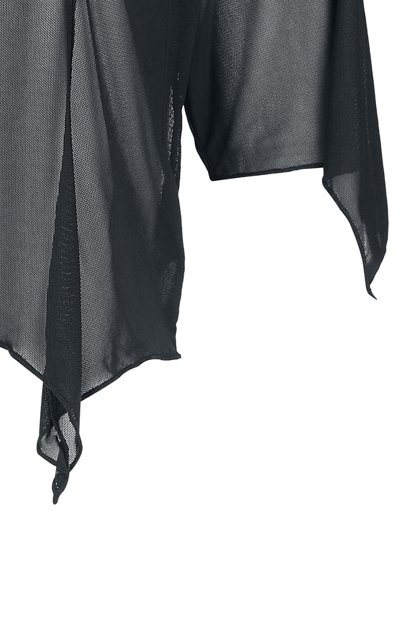 Gothicana Vailed in Darkness Bat Shape Mesh-Shirt t-shirt nera rete