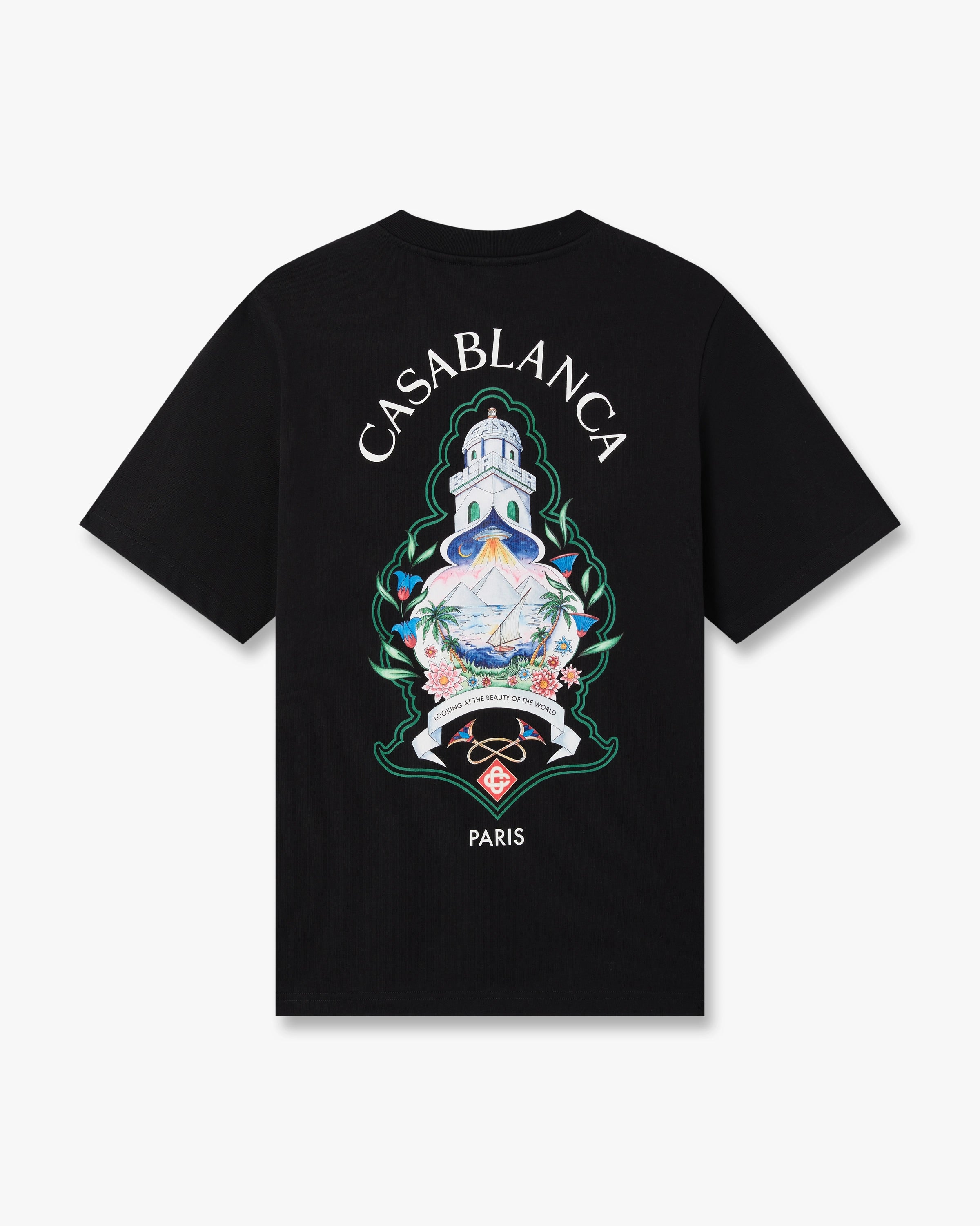 Casablanca Hotel Emblem t-shirt nera cotone