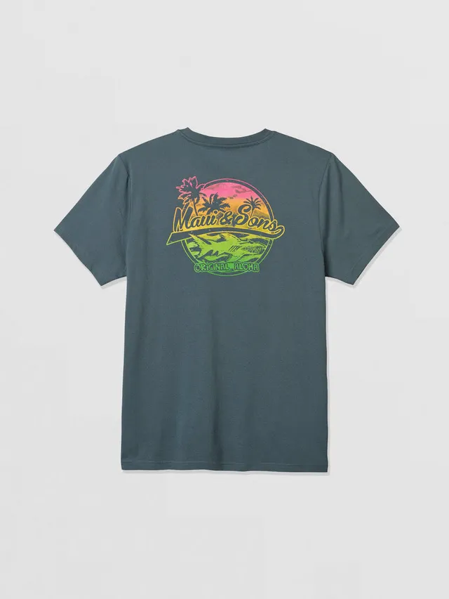 Maui and Sons Aloha Shark t-shirt tramonto neon