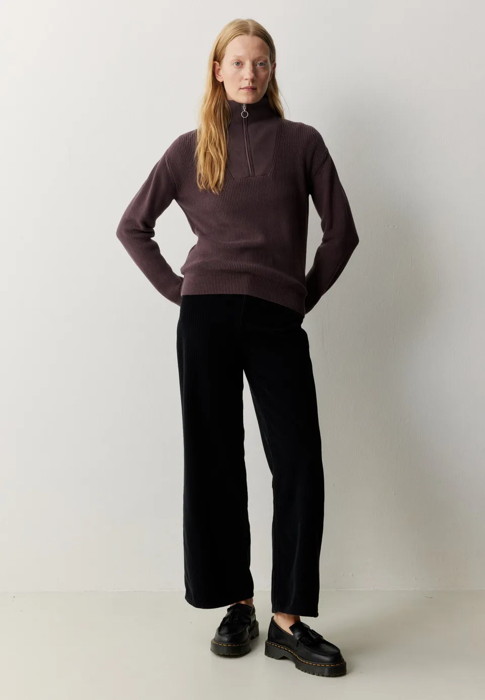 Recolution Nigella maglione zip cotone bio viola