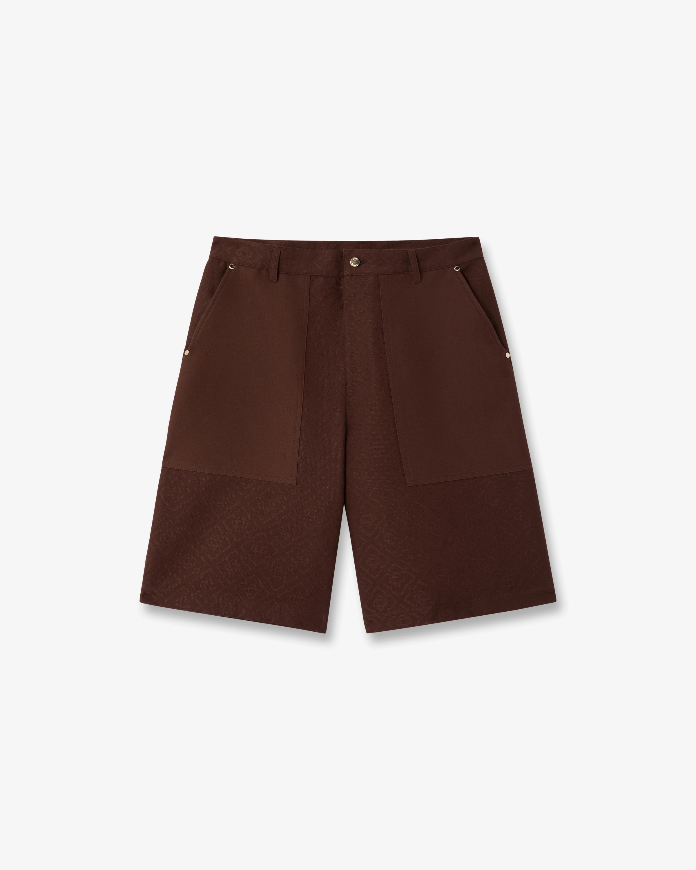 Casablanca Monogram Shorts Cargo Marroni Cotone