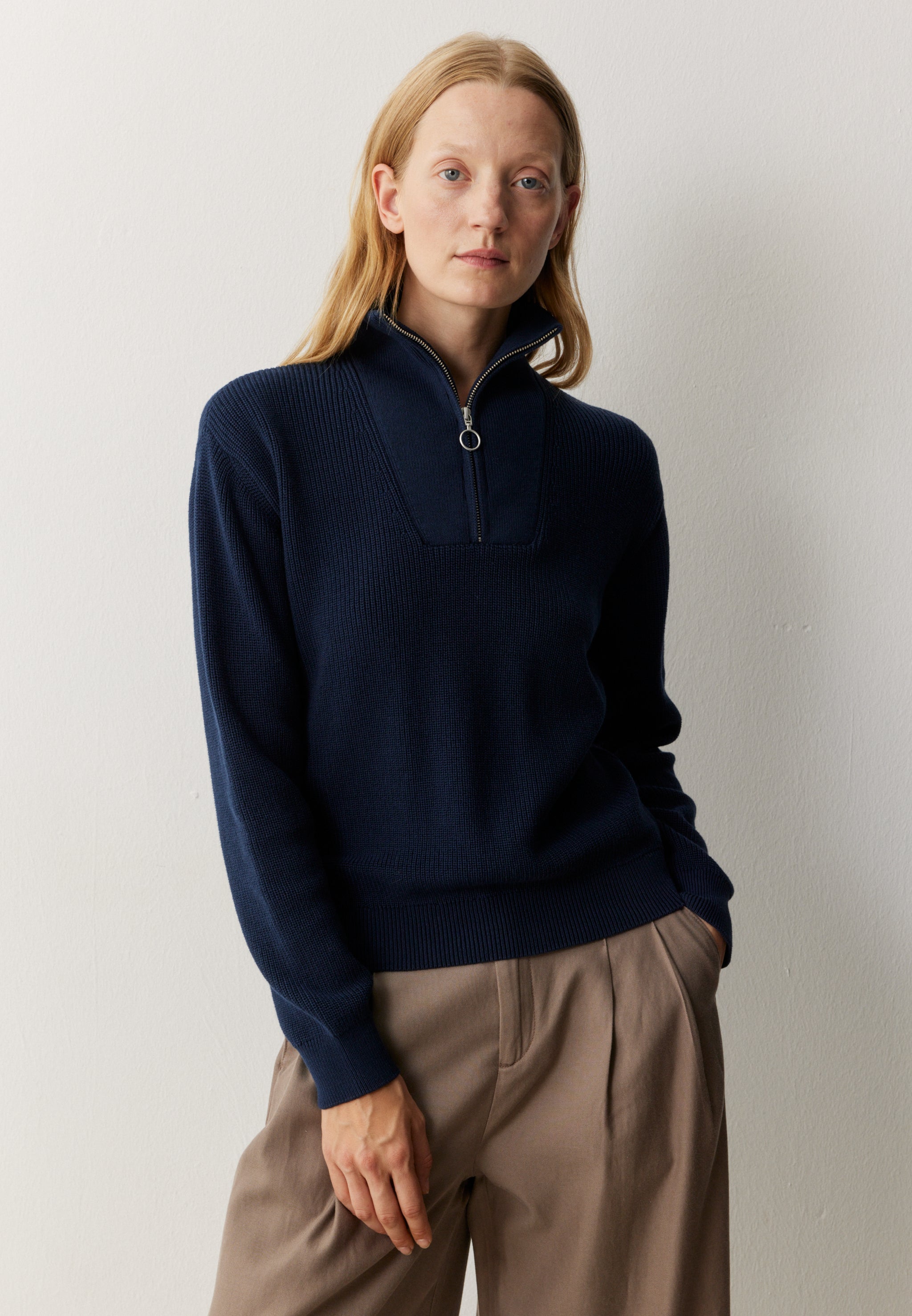Recolution NIGELLA maglione troyer navy cotone bio