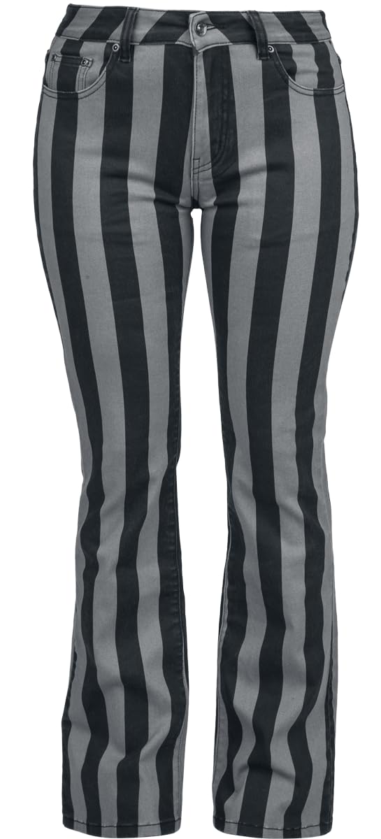 Gothicana by EMP pantaloni a righe grigi 31W/34L