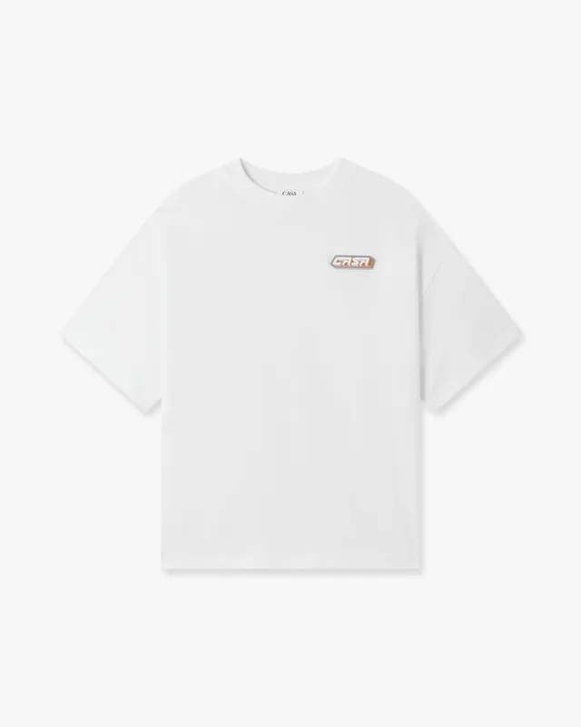 Casablanca Casa Racing t-shirt uomo bianca oversize