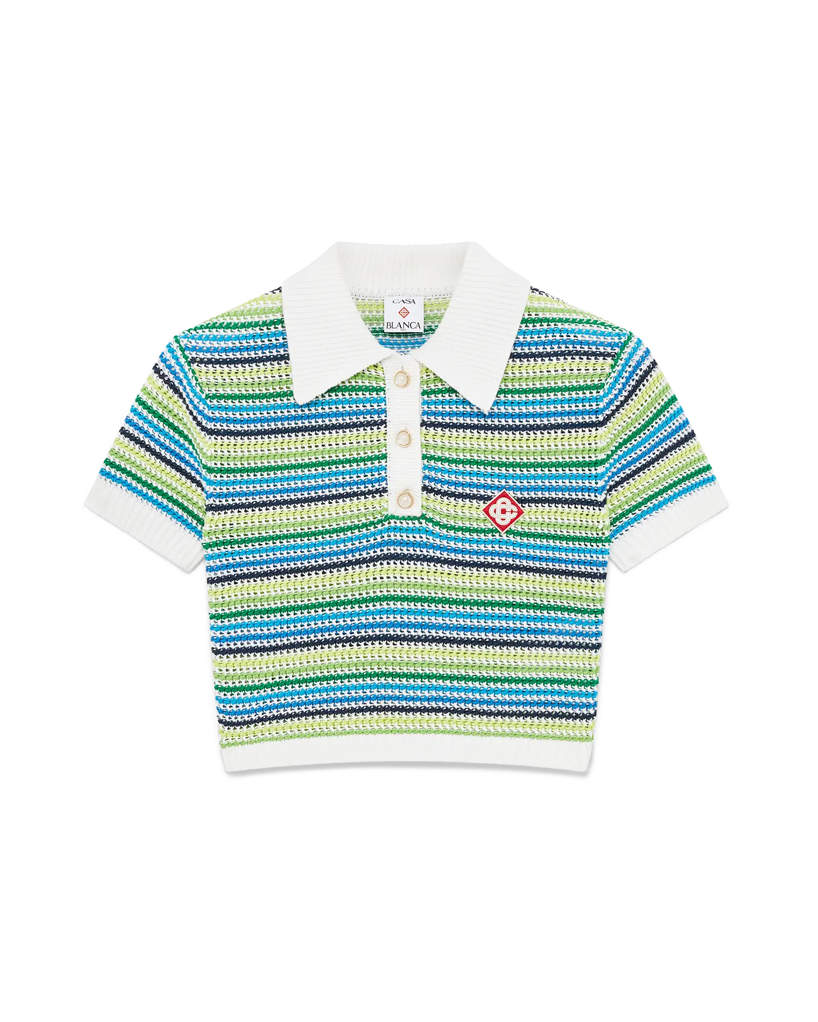 Casablanca Stripe polo donna verde righe cotone