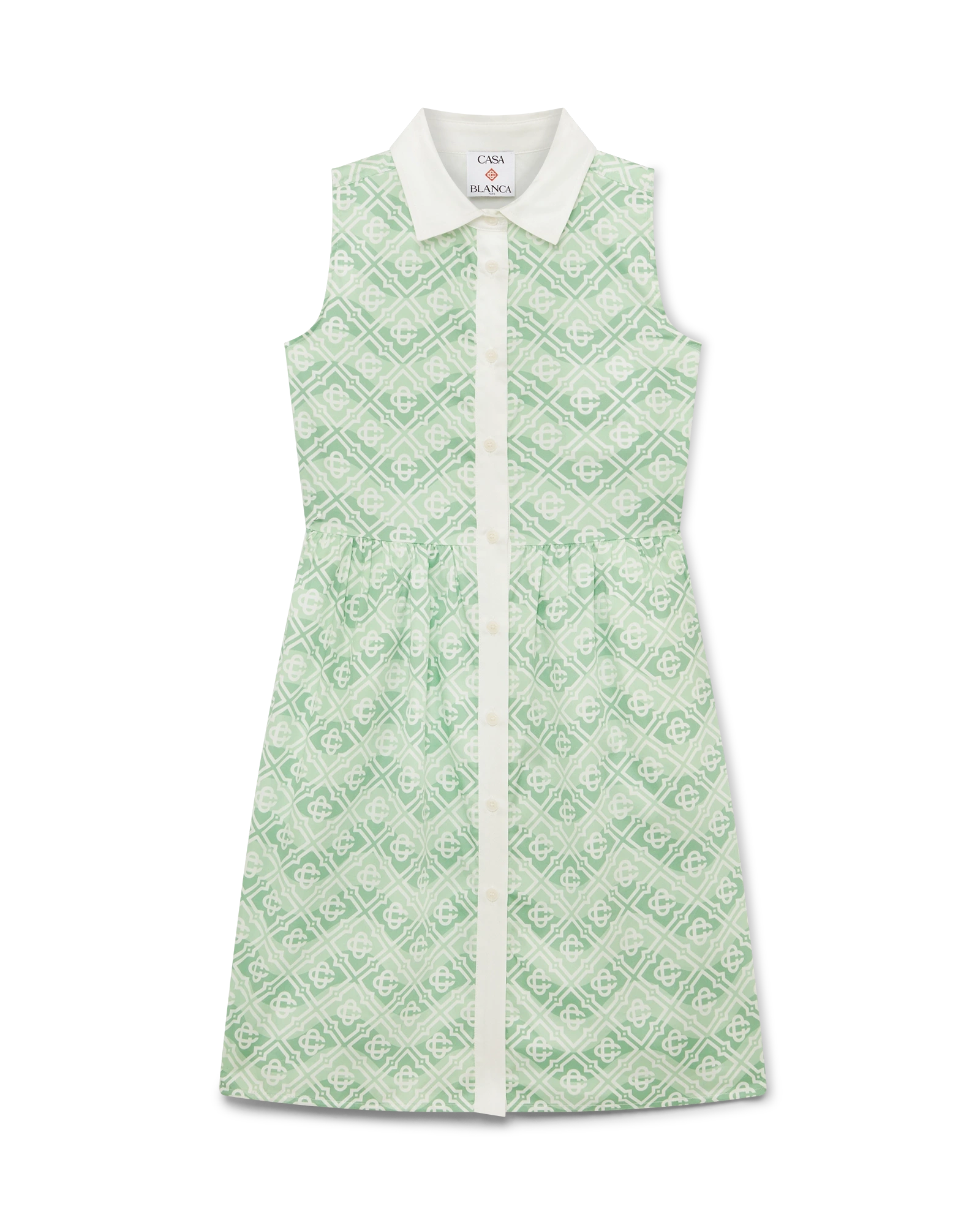 Casablanca Children's Wavy Monogram Dress vestito bimba verde