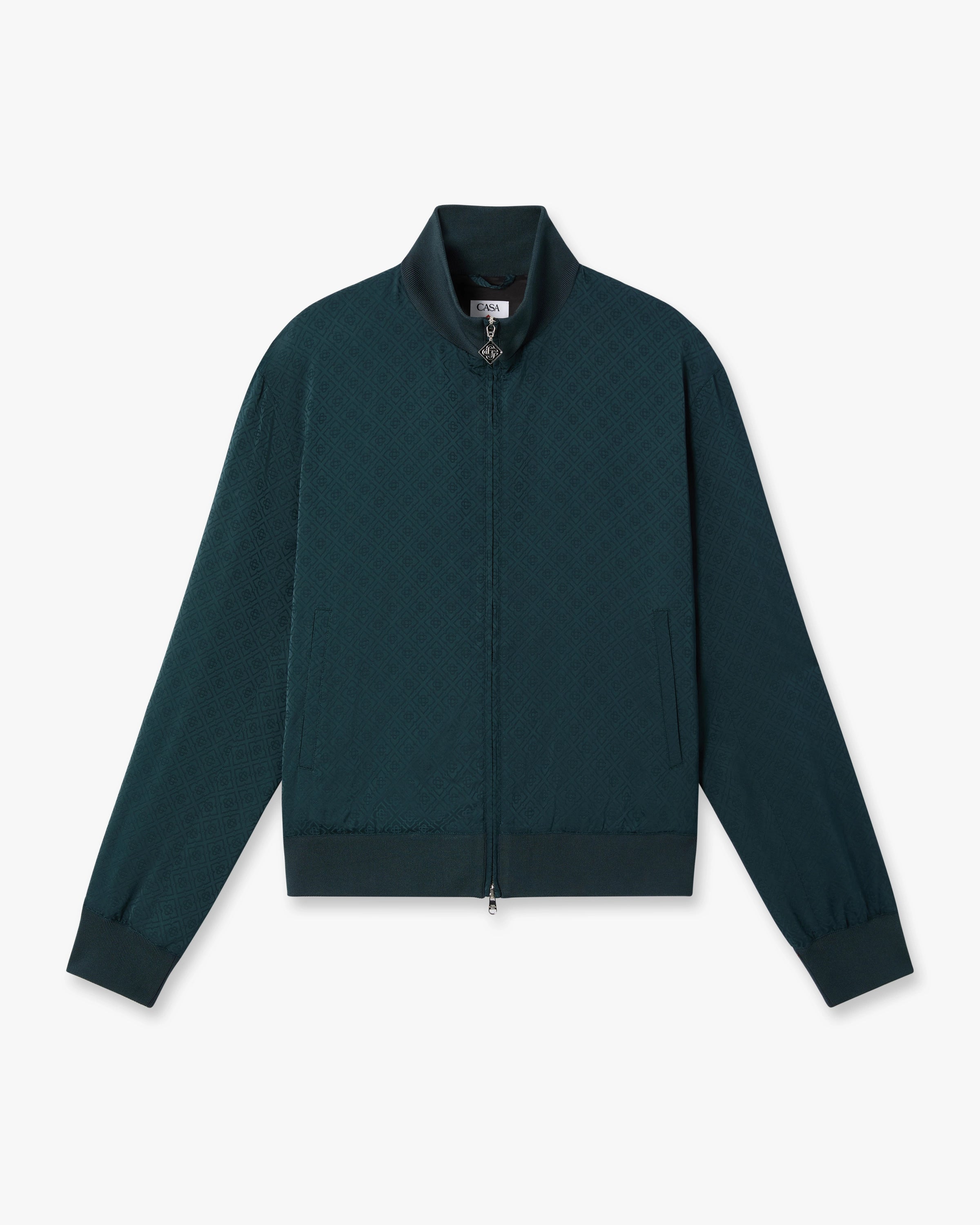 Casablanca Monogram giacca tuta verde petrolio viscosa