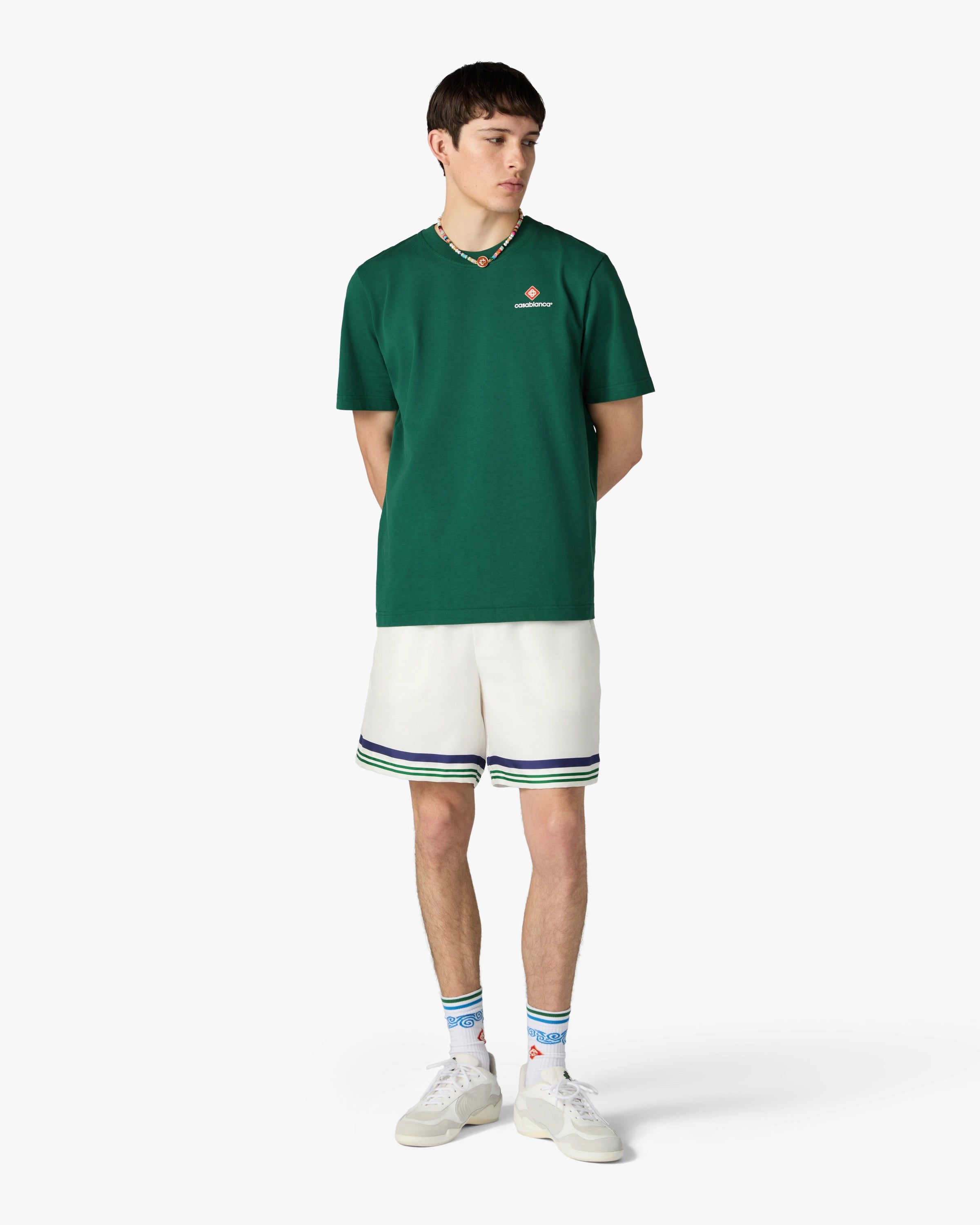 Casablanca Sport Type maglietta verde uomo cotone organico
