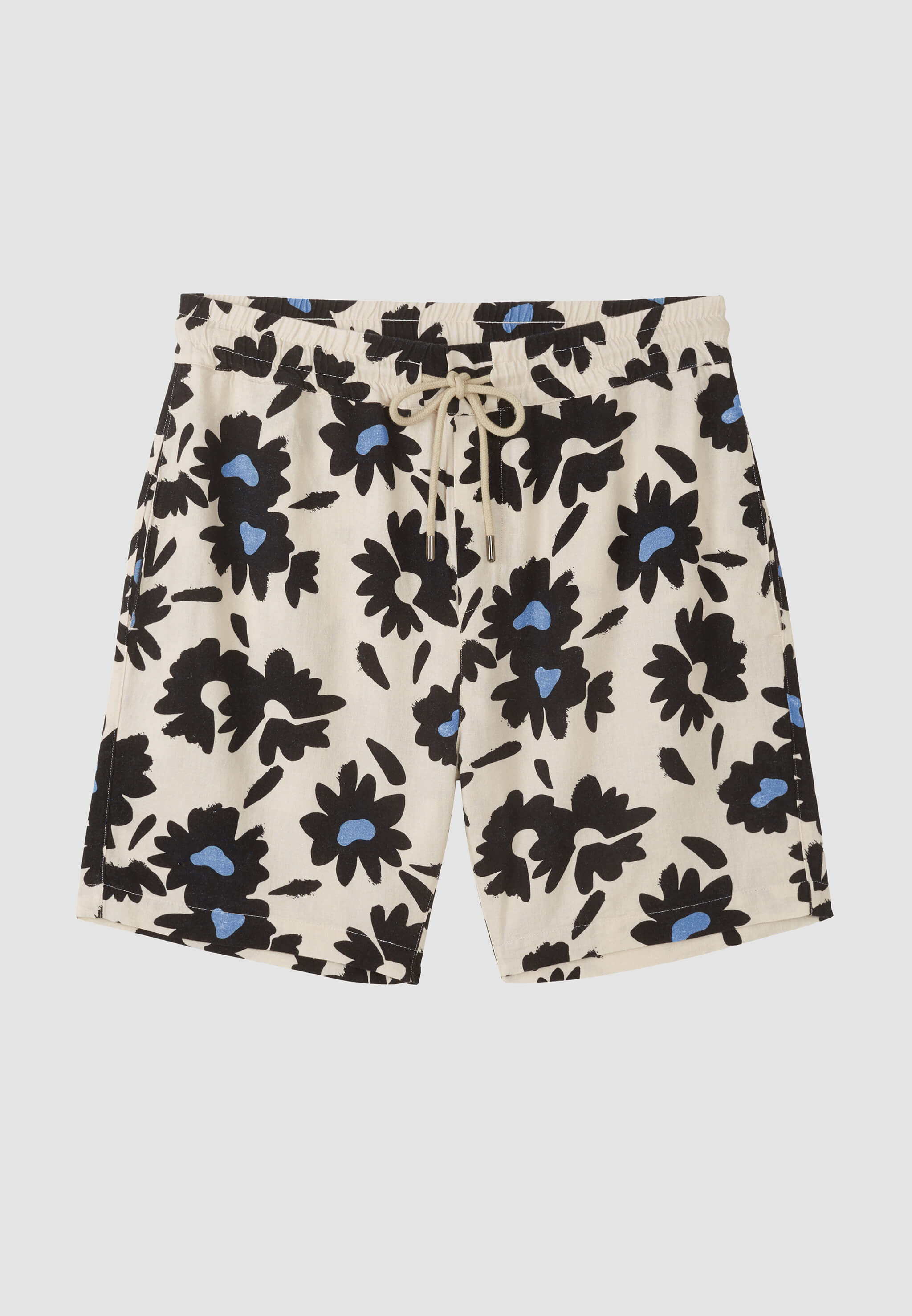 Recolution Curry Bloom shorts uomo blu lino e viscosa