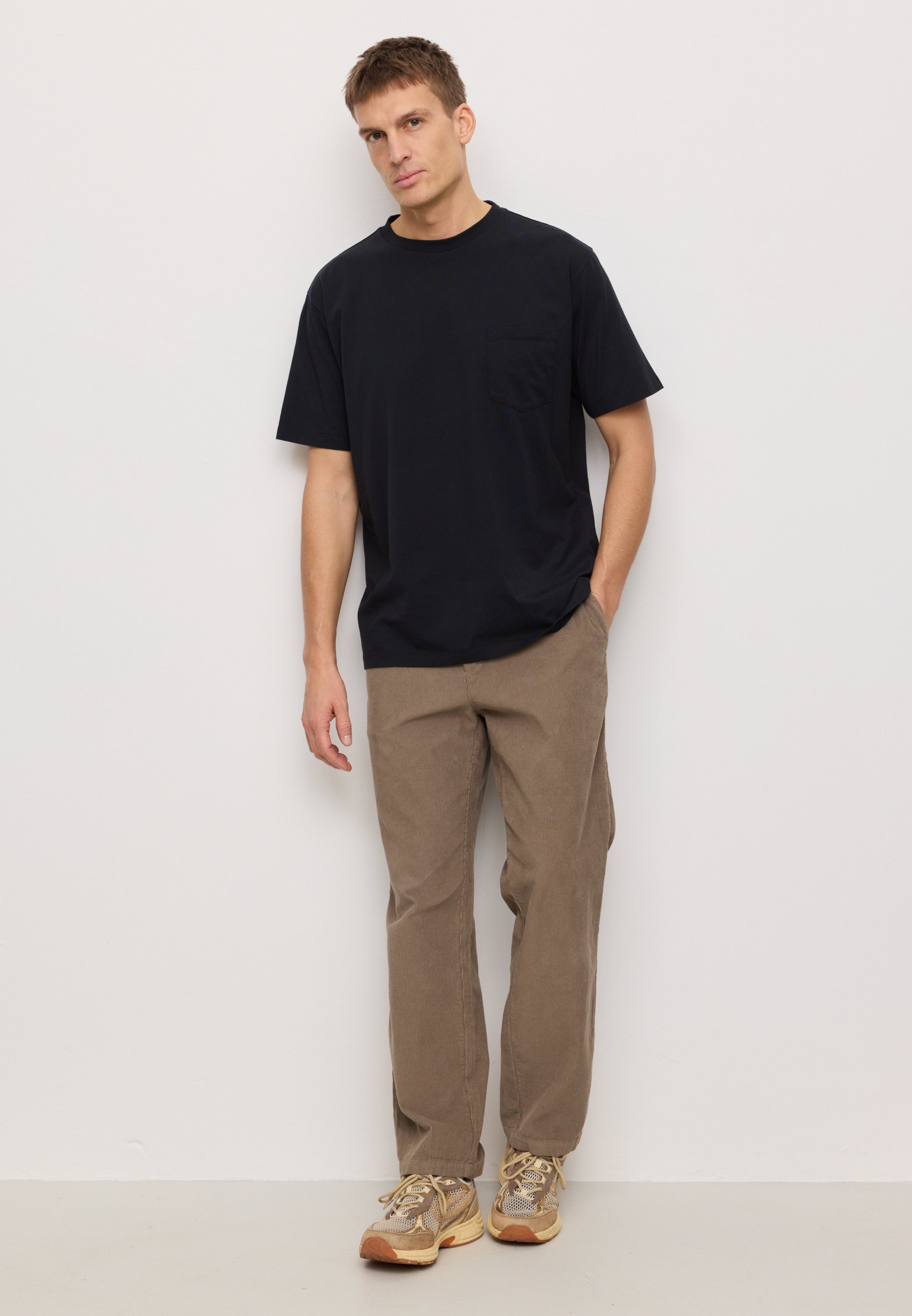 Recolution CAS Pantaloni Chino Cord Marrone Vintage Uomo