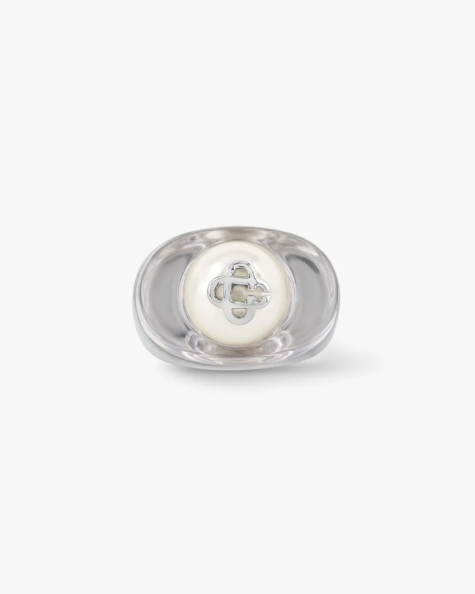 Casablanca Sci-Fi Silver Pearl anello argento e bianco