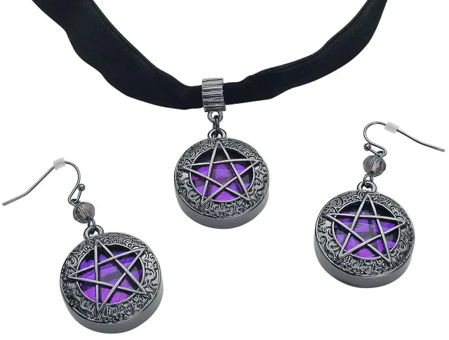 Gothicana by EMP Parure Nera-Lilla Pentacolo intimo gotico