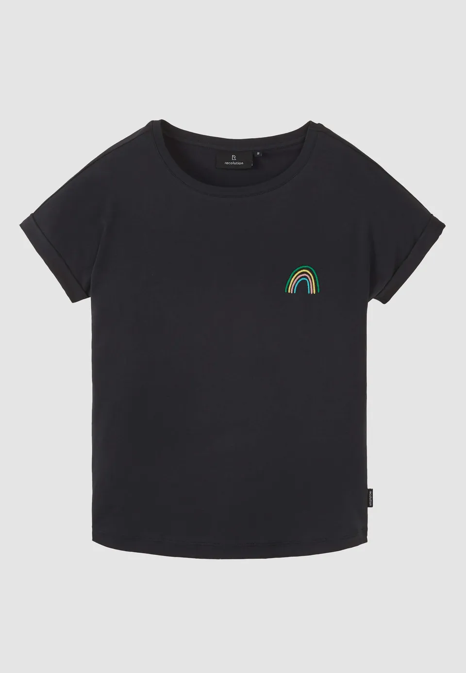 Recolution Cayenne Rainbow t-shirt cotone bio nera ricamo