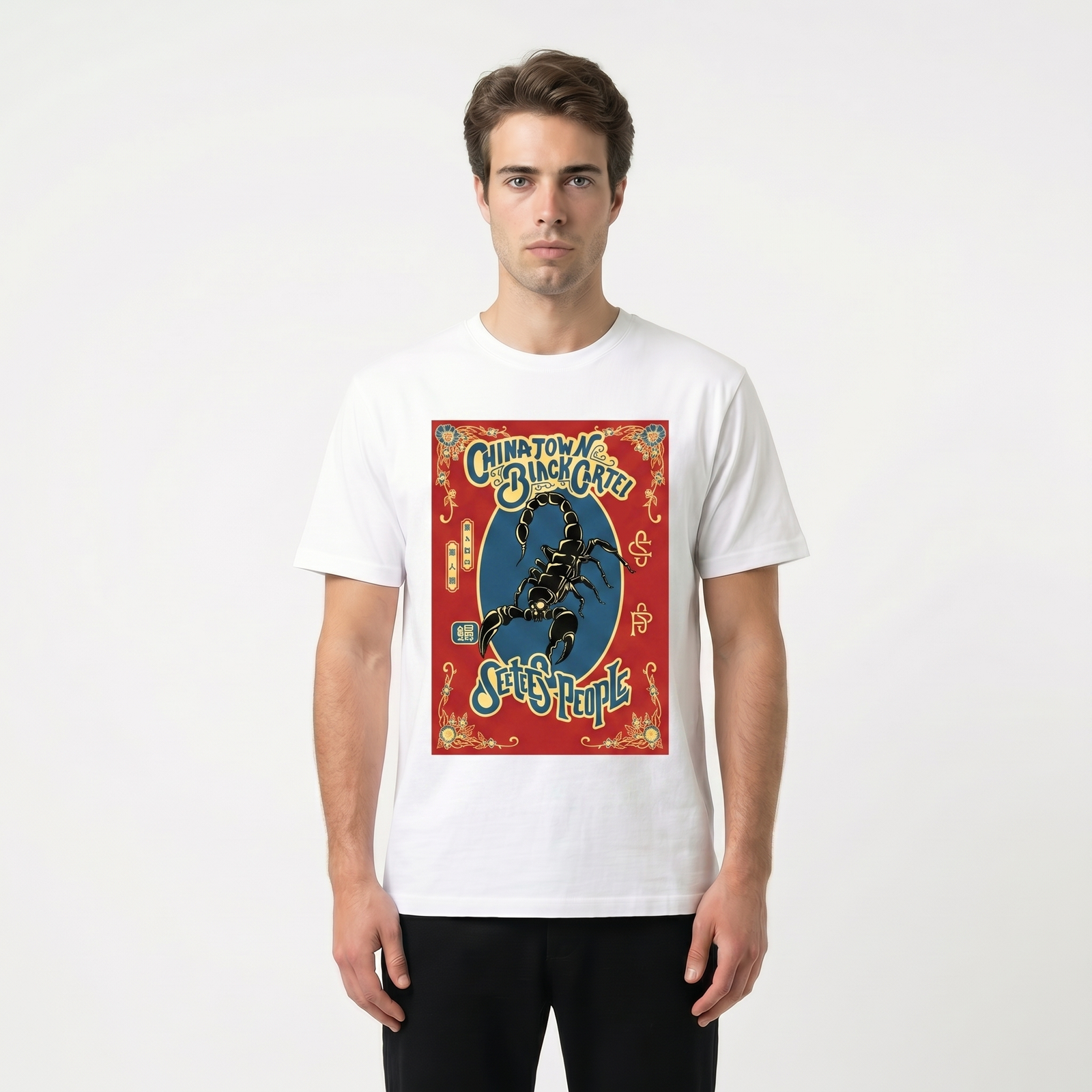 Seetees Chinatown Black Cartel Red Scorpion maglietta manica corta