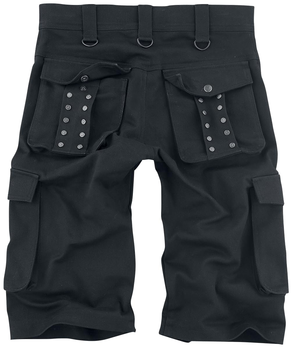 Gothicana by EMP pantaloncini uomo neri con rivetti