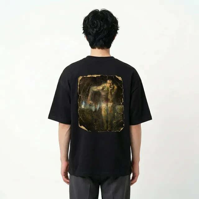 Seetees Luzifer t-shirt fronte retro grafica arte taglia vera