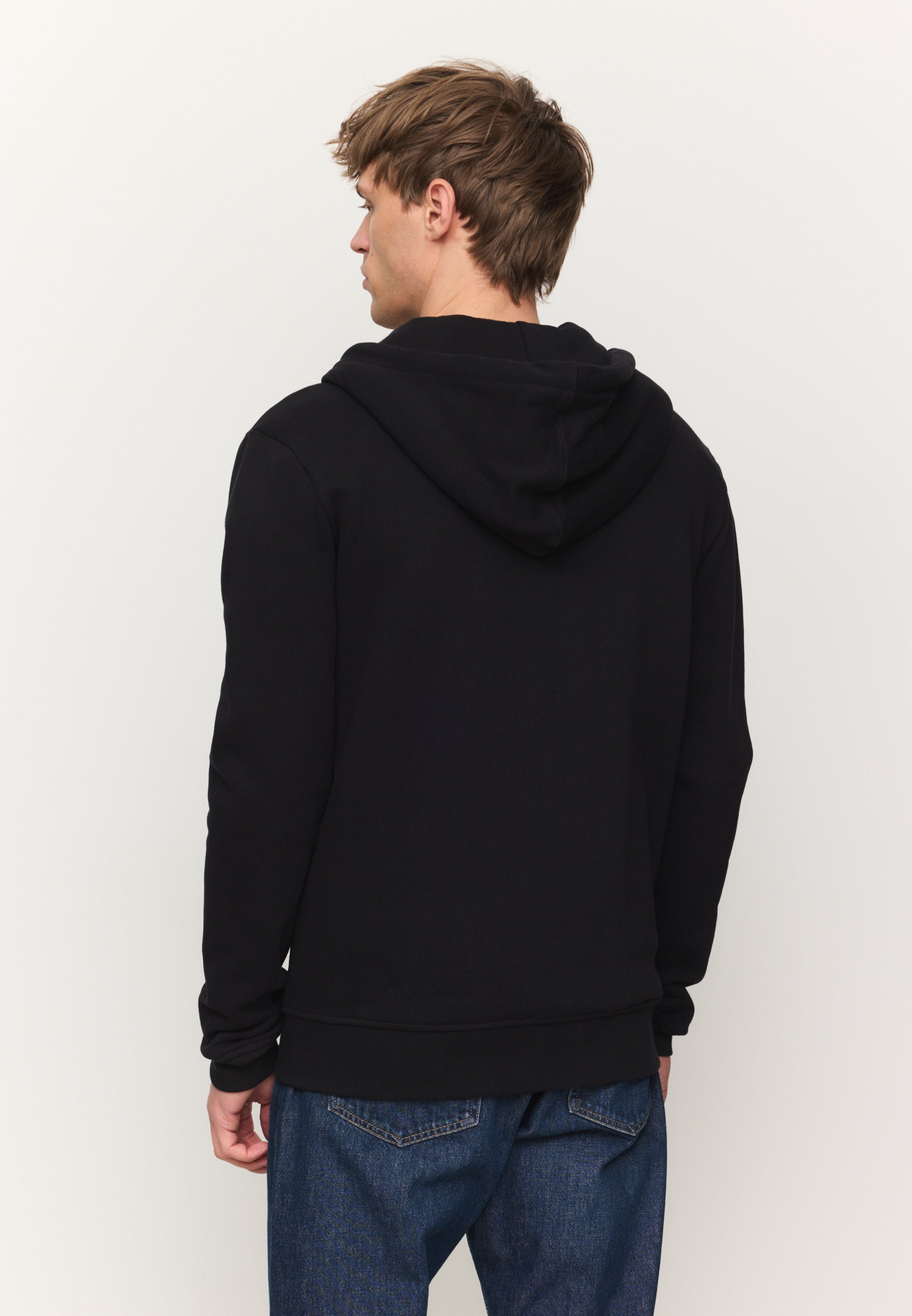 Recolution Birch felpa con zip nero cotone bio